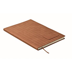 A5 notebook in smokey PU, brown