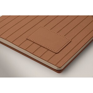 A5 notebook in smokey PU, brown