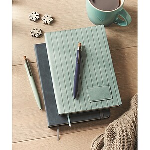 A5 notebook in smokey PU, mint green