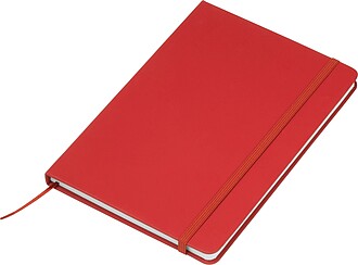 A5 notebook out of recyclingpaper, red