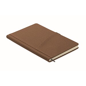 A5 notebook PU front pocket, brown