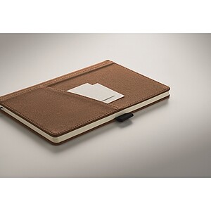 A5 notebook PU front pocket, brown