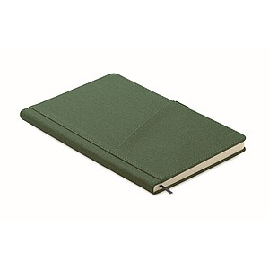 A5 notebook PU front pocket, dark green