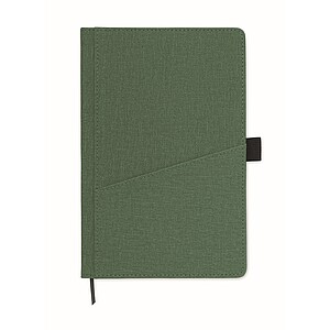 A5 notebook PU front pocket, dark green