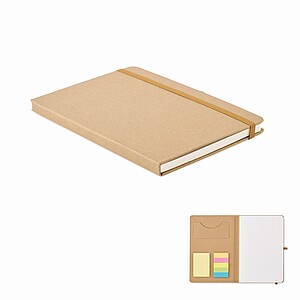 A5 notebook recycled paper set, beige