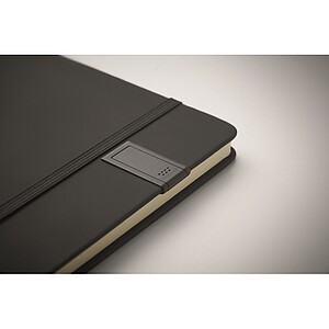 A5 notebook w/ integrated USB, black