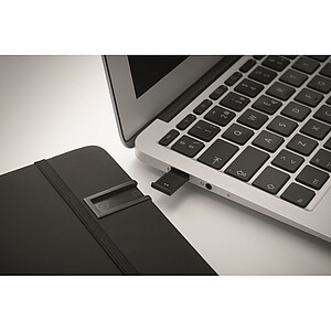 A5 notebook w/ integrated USB, black