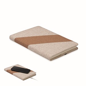 A5 notebook with 15W charger, beige