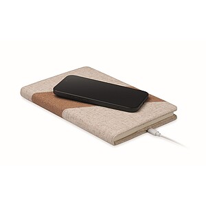 A5 notebook with 15W charger, beige