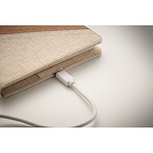 A5 notebook with 15W charger, beige