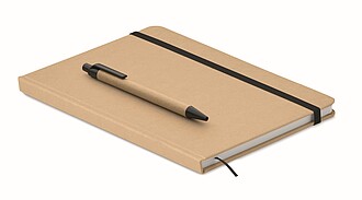 A5 notebook with hard recycled carton cover