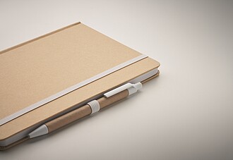 A5 notebook with hard recycled carton cover