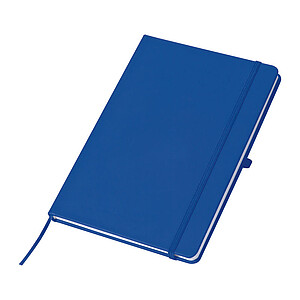 A5 notebook with lined pages, blue