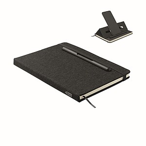A5 notebook with phone holder, black