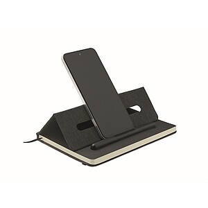 A5 notebook with phone holder, black