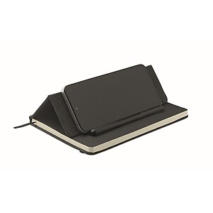 A5 notebook with phone holder, black