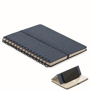 A5 notebook with phone holder, blue