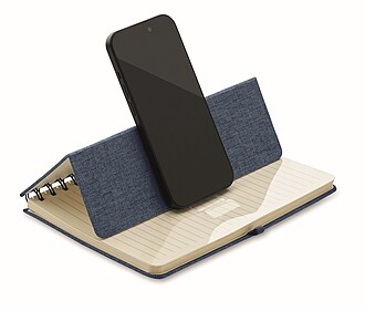 A5 notebook with phone holder, blue