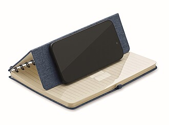 A5 notebook with phone holder, blue