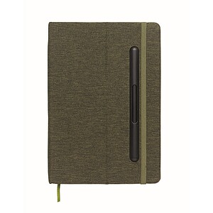 A5 notebook with phone holder, dark green