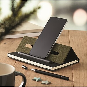 A5 notebook with phone holder, dark green