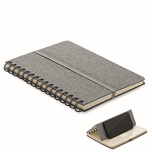 A5 notebook with phone holder, grey