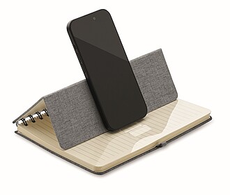 A5 notebook with phone holder, grey
