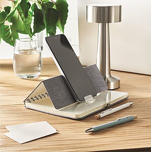 A5 notebook with phone holder, grey