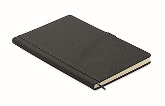 A5 notebook with PU hard cover with front phone pocket
