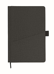 A5 notebook with PU hard cover with front phone pocket