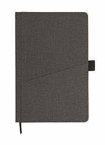 A5 notebook with PU hard cover with front phone pocket