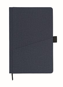 A5 notebook with PU hard cover with front phone pocket