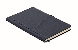 A5 notebook with PU hard cover with front phone pocket