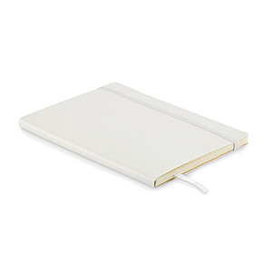 A5 notebook with soft recycled PU (81% recycled polyester and 19% PU) cover.