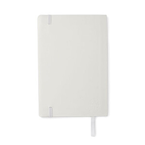 A5 notebook with soft recycled PU (81% recycled polyester and 19% PU) cover.