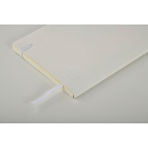 A5 notebook with soft recycled PU (81% recycled polyester and 19% PU) cover.