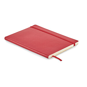 A5 notebook with soft recycled PU (81% recycled polyester and 19% PU) cover.