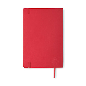 A5 notebook with soft recycled PU (81% recycled polyester and 19% PU) cover.