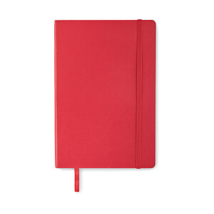 A5 notebook with soft recycled PU (81% recycled polyester and 19% PU) cover.