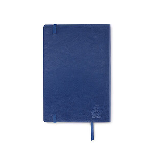 A5 notebook with soft recycled PU (81% recycled polyester and 19% PU) cover.