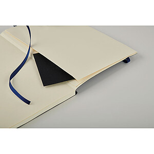 A5 notebook with soft recycled PU (81% recycled polyester and 19% PU) cover.