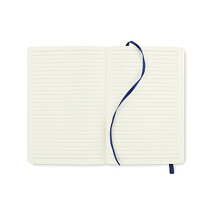 A5 notebook with soft recycled PU (81% recycled polyester and 19% PU) cover.