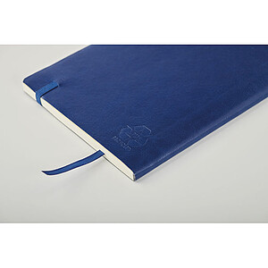 A5 notebook with soft recycled PU (81% recycled polyester and 19% PU) cover.