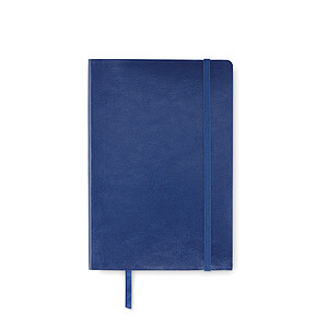 A5 notebook with soft recycled PU (81% recycled polyester and 19% PU) cover.