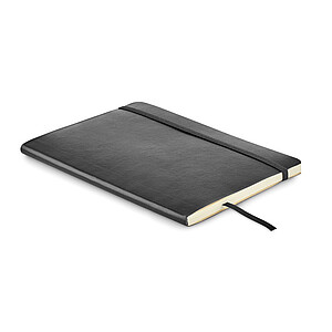 A5 notebook with soft recycled PU (81% recycled polyester and 19% PU) cover.