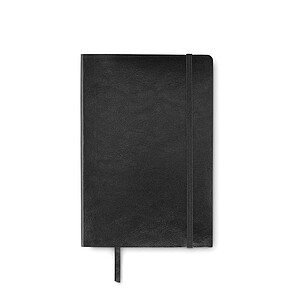 A5 notebook with soft recycled PU (81% recycled polyester and 19% PU) cover.