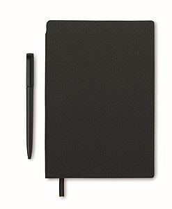 A5 PU notebook with pen, black