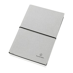 A5 recycled leather notebook, grey