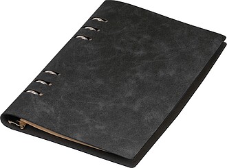 A5 ring binder with PU cover, black