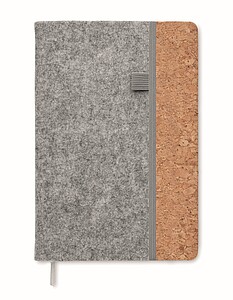 A5 RPET cork notebook, grey
